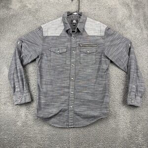 Rock Republic‎ Shirt Men M Cotton Western 2-Pocket Button Up